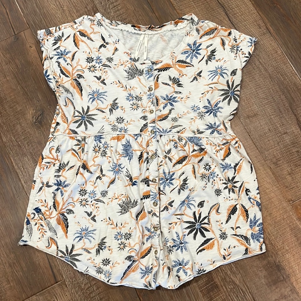 Anthropologie Button Down Tee Medium